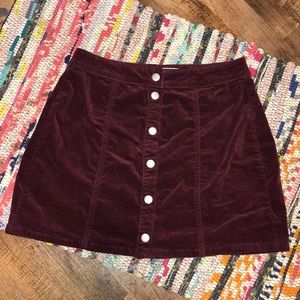 Brandy Melville Velvet Skirt